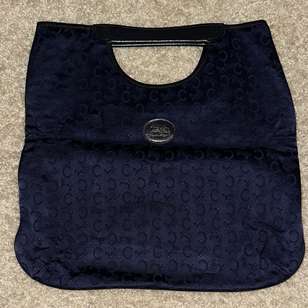 Vintage Celine Navy Blue Monogram Tote Bag